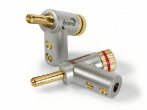 Audio Dynavox banaanstekker set met uitzetbare tip 4 delig haaks