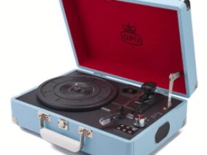 GPO Attache Blauw Platenspeler met Opneemfunctie