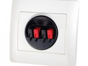 Audio Dynavox LS wandplaat wit rond – klem – 4 voudig