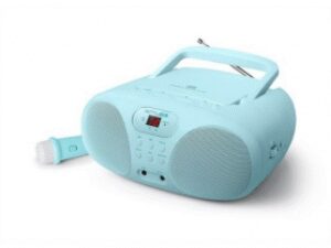 Muse MD-203KB draagbare radio/CD-speler met microfoon – blauw