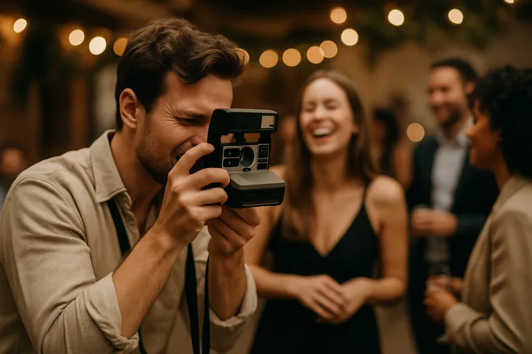Hoe een polaroid fotograaf de sfeer versterkt